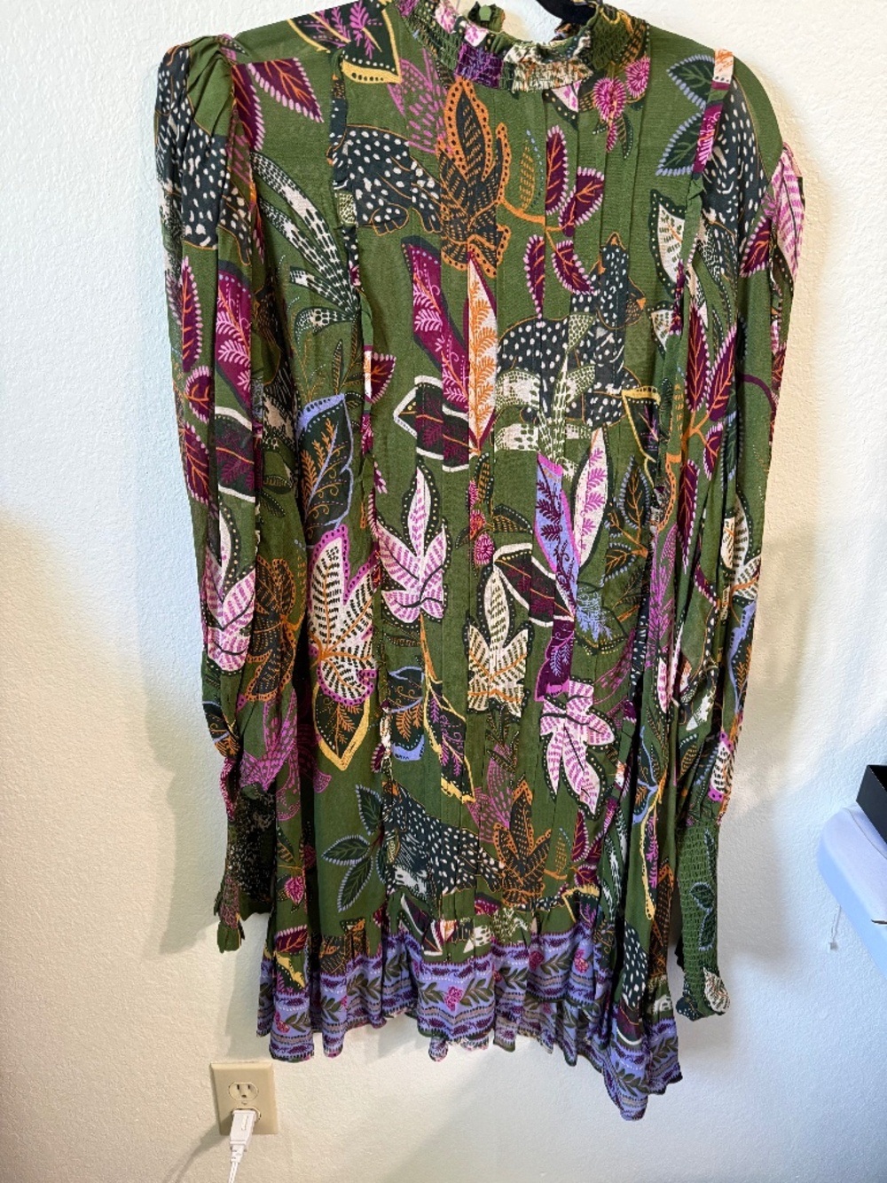 NWOT FARM Rio Wild Jungle Green Mini Dress